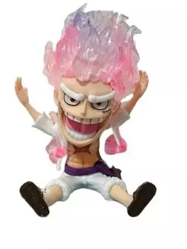 One Piece Q Version Gear Fifth 5 Sun God Nika Luffy ПВХ Аниме Рисунок Модель Улыбающаяся сидячая осанка Украшение куклы Игрушки для фанатов Подарок