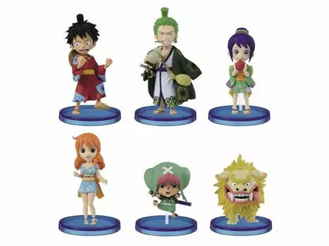 One Piece World Collectible Figure Страна Вано 1 Полный набор из 6 Кома [A Луффи/B Зоро/C Отама/D Нами/E Чоппер/F Чиё]