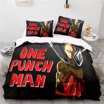 ONE PUNCH-MAN Cartoon Bedding Sets Anime Print Duvet Cover Set with Pillowcase Home Textile Twin Full Queen King Size 2/3pcs 135x200cm
