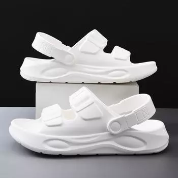 One-word drag men s summer new thick-soled driving non-slip, deodorant and wear-resistant eva beach sandals 40-41 белый