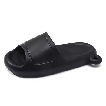 One-word drag thick bottom heightened non-slip breathable slippers bathroom wear EVA couple sandals straight hair 36-37 чёрный
