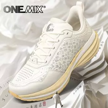 ONEMIX 2024 спортивная обувь женская осенне-зимняя кожаная повязка холодостойкая легкая удобная дышащая беговая обувь 35 белый