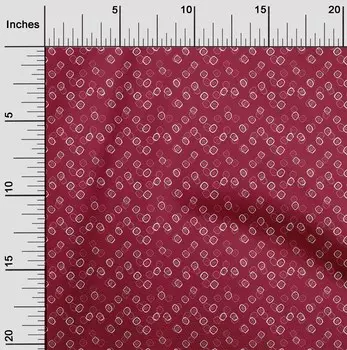 oneOone Cotton Flex Carmine Red Fabric Small Motif Bandhani Fabric For Sewing Printed Craft Fabric By The Yard 40 Inch 42 Inch Wide - Viscose Chiffon кармин красный