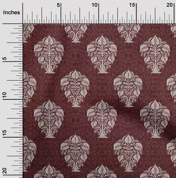 oneOone Cotton Flex Maroon Ткань Вихрь & Tree Block Принадлежности для квилтинга Печать Швейная ткань По Двору 40 дюймов 42 Inch Wide - Viscose Chiffon кармин красный