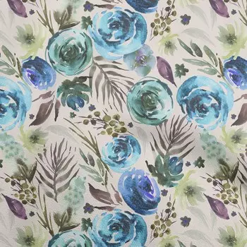 oneOone Cotton Flex Medium Blue Fabric Florals Материал платья Ткань Ткань с принтом в ярдах 40 дюймов 42 Inch Wide - Viscose Chiffon красный
