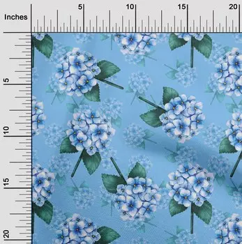 oneOone Cotton Flex Medium Blue Fabric Florals Материал платья Ткань Ткань с принтом в ярдах 40 дюймов 42 Inch Wide - Viscose Chiffon зеленый лайм