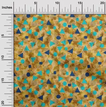 oneOone Cotton Flex Pale Orange Fabric Triangle & Texture Sewing Material Print Fabric By The Yard 40 Inch 42 Inch Wide - Viscose Chiffon лаванда синий