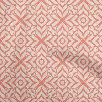 oneOone Ткань Cotton Flex Dark Peach с геометрическим узором Diy для стегания одежды, принтованная ткань по ярдам 40 дюймов 42 Inch Wide - Viscose Chiffon чёрный