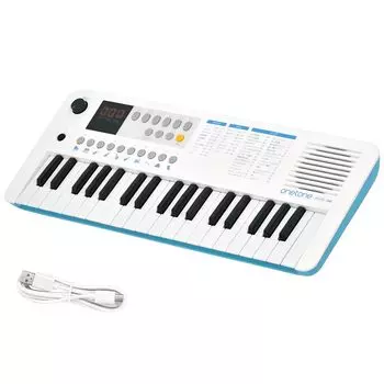 Onetone Electronic Mini 37 LED японская кабельная клавиатура, клавиши, дисплей, совместимость с USB-MIDI, возможность письма, OTK-37M/WHBL (USB-накопитель в комплекте)