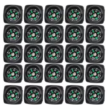 Ongwan Compass Button Compass Direction Magnet Climbing Camping Hiking Boat Touring Emergency Survival Mini Compass Black 25 шт.