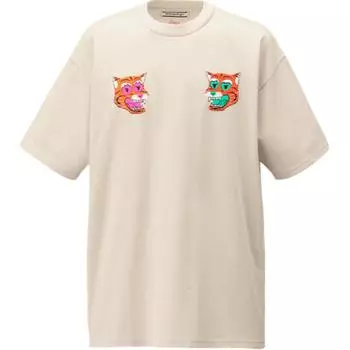 Onitsuka Tiger Printed Round Neck Pullover Удобная футболка с коротким рукавом унисекс Топы бежевый 2183B303-200 S