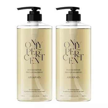 Шампунь для очень поврежденных волос Only Percent Argan 42, фруктово-цветочно-мускусный аромат, 1 л, 2 шт.