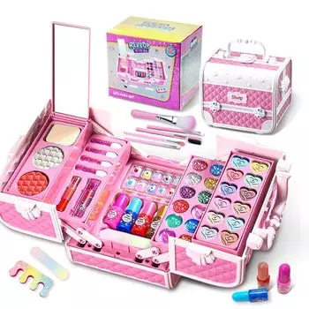 Opard Girls Pink Makeup Set Girls Children s Gift Birthday 3 4 5 6 7 8 9 10 Years Play Set Kids Cosmetics Makeup Set Girls Dress Removable Eye