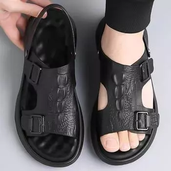 Open Toe Outdoor Men s Sandal With Platform Height Male Shoe Big Size Cheap Clearance Korean Style Breathable Casual Sale Adult 38