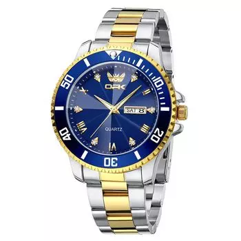 OPK Watch for Men Quartz Watch Stainless Steel Band Fashion Cool Date Waterproof Luminous Date Watch for men Blue