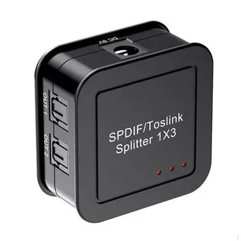 Оптический аудиоразветвитель SPDIF с 1 входом и 3 выходами, цифровой оптоволоконный делитель 1x3, ЦАП, синий-