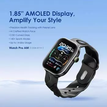 Oraimo Watch Pro AM 1.85 AMOLED IP68 умные часы чёрный