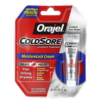 Orajel, средство от симптомов простуды и болей Moisturelock, 0,105 унций (3 г)