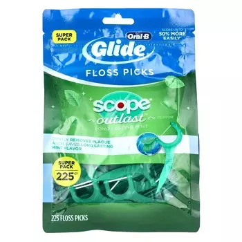 Oral-B, Glide, одноразовая зубная нить, Scope Outlast, 225 шт.