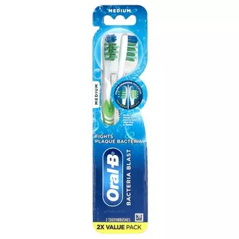 Oral-B, зубная щетка Bacteria Blast, средняя, 2 зубные щетки
