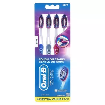 Oral-B, зубная щетка Pro-Flex, мягкая, 4 зубные щетки