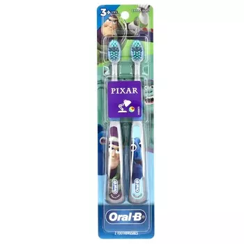 Oral-B, зубная щетка, сверхмягкая, от 3 лет, Pixar, 2 зубные щетки