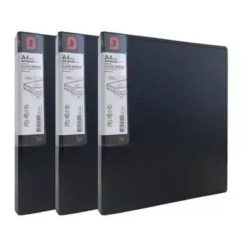 Orange Office new material clear D-ring binder, 60 sheets, black, 3 pieces