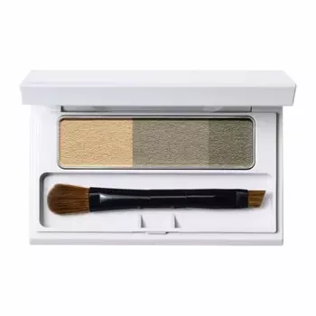 orbis blend eyebrow compact in case with mirror, brush included charcoal gray powder eyebrow