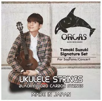 ORCAS Ukulele strings Tomoki Suzuki Signature Black Fluorocarbon Orcas OS-S.TOMOK (Med/Hard)