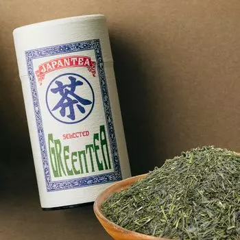 Orchid tea tea advanced Yame tea clear case JAPANTEA mild special 200g green tea Iwasakien Japanese Yame large capacity tea orchid 88 nights Harvested