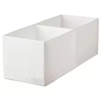 Органайзер ИКЕА СТУК с разделителями белый 20x51x18 см