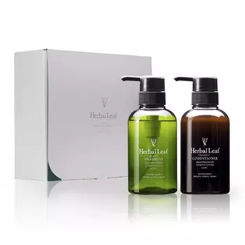 Органический шампунь-кондиционер Herbal Leaf, подарочный, с высоким содержанием аминокислот, для чувствительной кожи головы, 300 мл, сделано в Японии, набор, увлажняющий, увлажняющий,