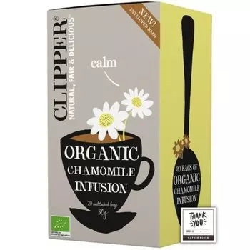 Органический травяной чай Clipper Chamomile без кофеина 20 шт. Органический чай, настой ромашки, органический травяной чай без кофеина 20 шт. Nature Kiosk Дата открытия этикетки