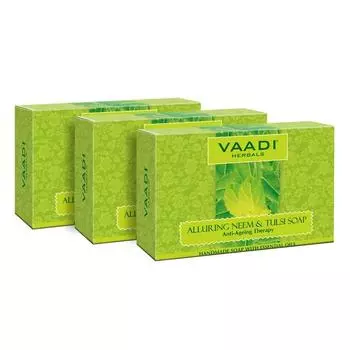 Органическое мыло для тела с ним и тулси Vaadi Herbals, 75 г (УПАКОВКА ИЗ 3)