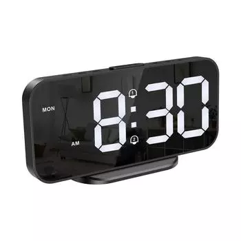 ORIA Digital Alarm Clock 6.7in LED Clock Bedside Desktop Electronic Desk Clocks Snooze Time Night Alarm Clock 12/24H чёрный