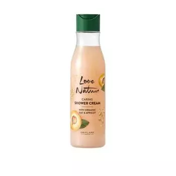Oriflame Love Nature ухаживающий гель для душа с органическим овсом и абрикосом.