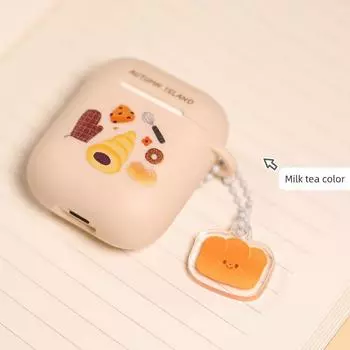 Original AirPods Protective Case Baking TPU Soft Case Cute Earphone Case Generation Second Generation and Third Generation Pro Apple AirPods Pro 2nd Generation Milk tea baking