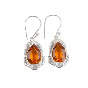 Original Citrine Gemstone 925 Sterling Silver Designer Jewelry Earrings For Wife EE-41-1