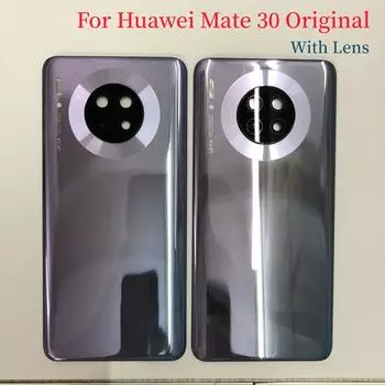 Оригинал для Huawei Mate 30, стеклянная задняя крышка для аккумулятора, рамка объектива камеры, корпус задней двери для Huawei Mate 30, аккумулятор Silvery With Lens