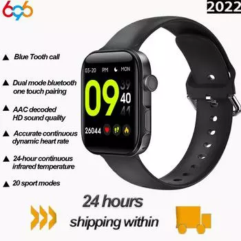 Original Men Smart Watch Blue Tooth Call Full Touch Screen Fitness Tracker Temperature Heartrate Detection Smartwatch Women
