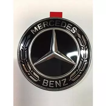 Оригинальная эмблема на капот двигателя Mercedes Benz с черным глянцевым лавровым венком и клейкой лентой