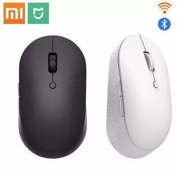 Оригинальная беспроводная двухрежимная мышь Xiaomi Mi, бесшумная, эргономичная, Bluetooth, USB, боковые кнопки, переносная мини-беспроводная мышь для чёрный