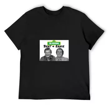Оригинальная футболка Bert And Ernie, блузка, индивидуальный дизайн, винтажная графическая футболка, черные рубашки для тренировок для мужчин S белый
