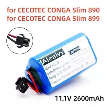 Оригинальная литиевая батарея 10,8 В 11,1 В 18650 для Cecotec для Conga Slim 890, 899, батарея для робота-пылесоса для влажной уборки, высокое качество 2600mAh Battery