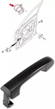 Оригинальная наружная ручка двери OEM 82651-2H000-NKA/826512H000NKA для Hyundai Elantra Avante 06-10