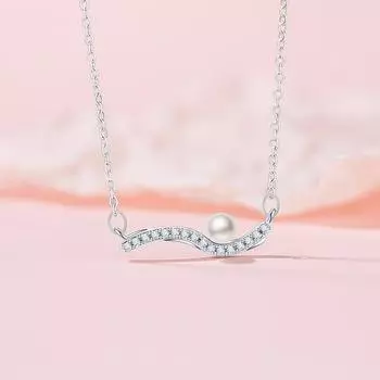 Оригинальная ожерелье One Leaf Knows Autumn Series Simple Line, женственность, нежный искусственный жемчуг, универсальная цепочка на ключицу из нержавеющей стали