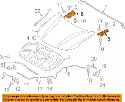 Оригинальная петля капота OEM 79120-D4010, правая / 79120D4010 для Kia Optima 16-20