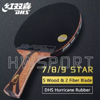 Оригинальная ракетка для настольного тенниса DHS 7 Star Offensive 8 Star 9 Star Professional Ping Pong Ракетка ALC Carbon Paddle 7 star FL grip