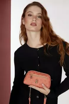 Оригинальная роскошная сумка на плечо Pierre Cardin Coral Monogram Коралловая женская сумка на плечо с монограммой
