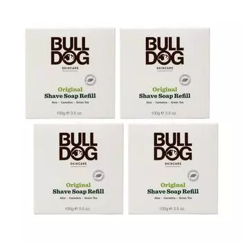 Оригинальное мыло для бритья Bulldog British Bulldog Men s Skincare, сменная упаковка 100 г x 4 упаковки, 4 шт.